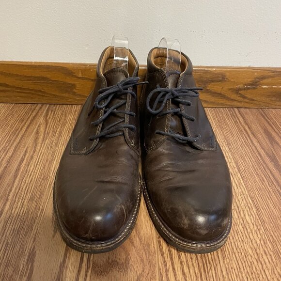 Ecco Men Size 43 US 9/9.5 Brown Leather Lace Up Chukka Ankle Boots - Picture 4 of 15